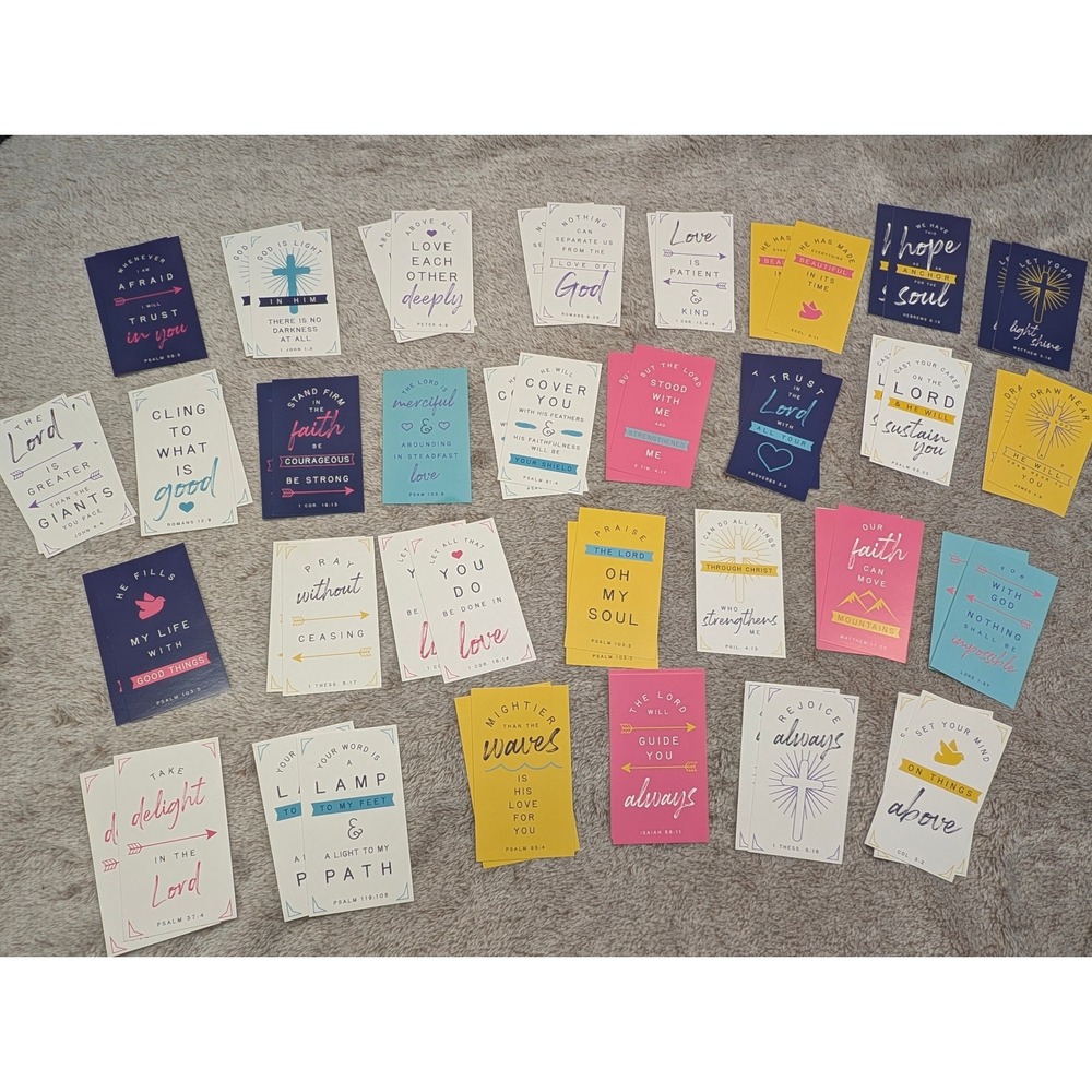 60 Count Christian Bible Verse Cards Business Size Religious Encouragement Set